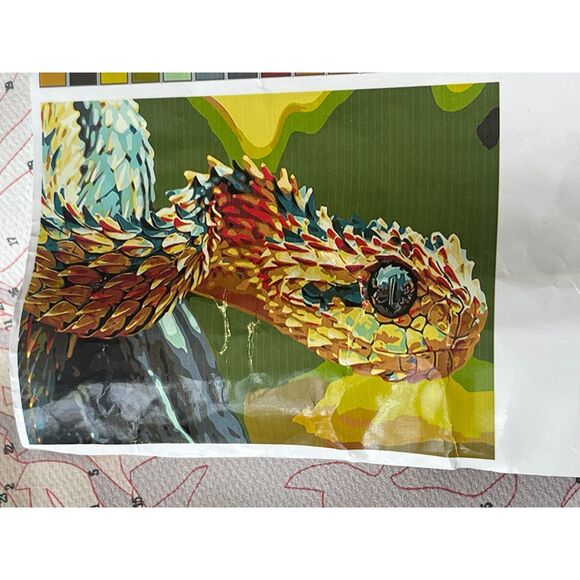 Paint by Numbers for Adults - Colorful Snake, Paint Kits 18x21 Canvas New - Picture 1 of 5